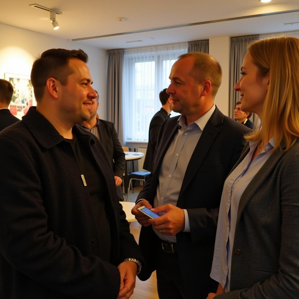 Teilnehmer des 1&π SparkassenTurniers beim Networking