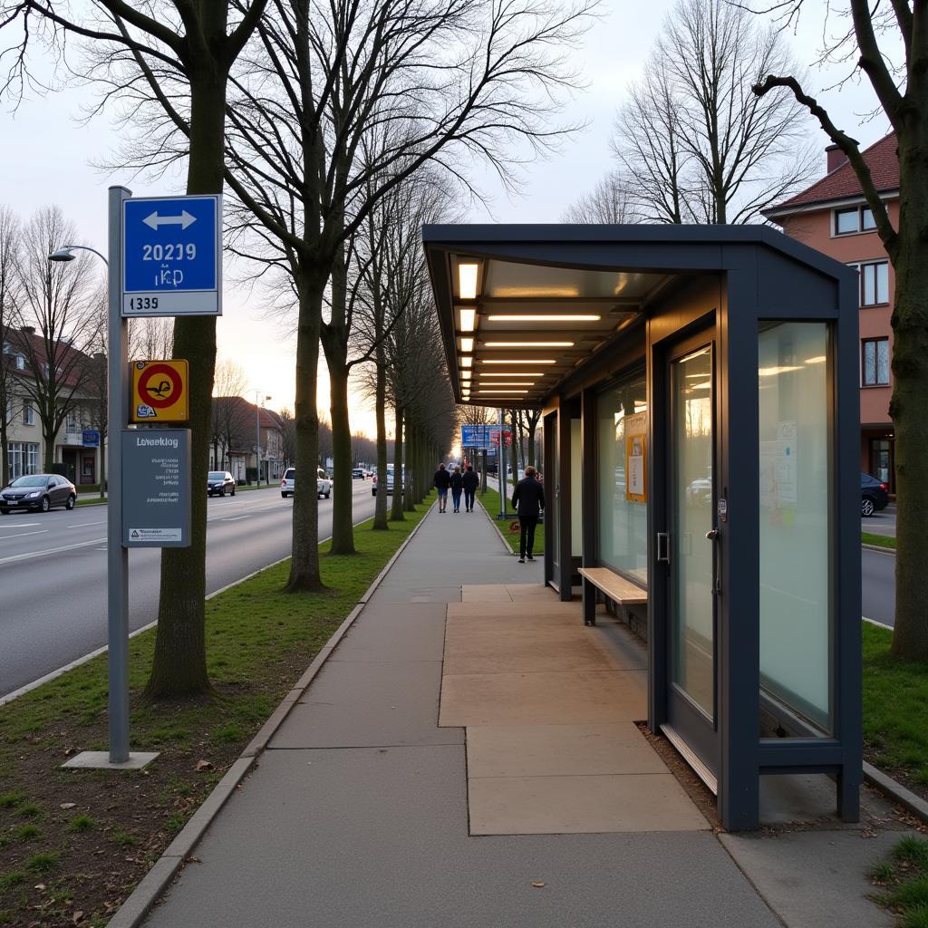 Bushaltestelle der Linie 201 in Leverkusen