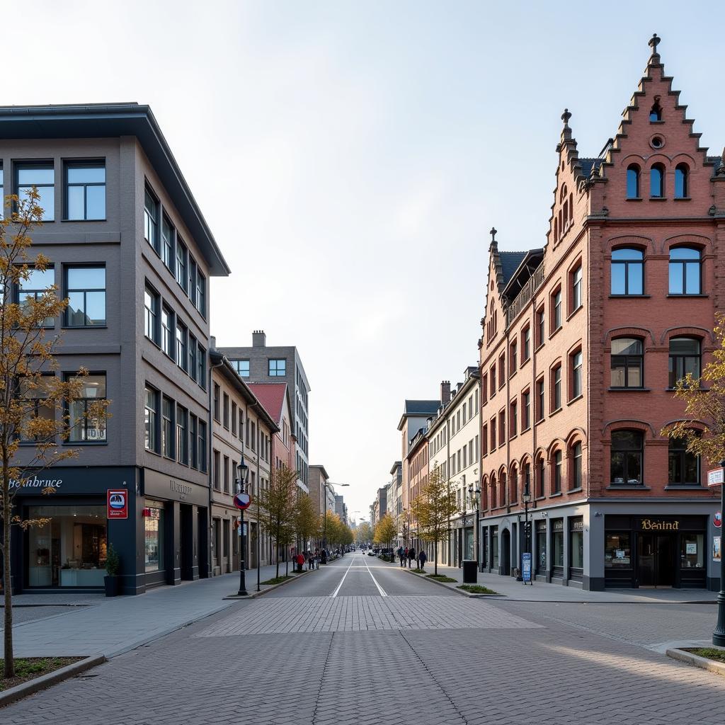 Moderne Ansicht der a.w.v. Straße in Leverkusen