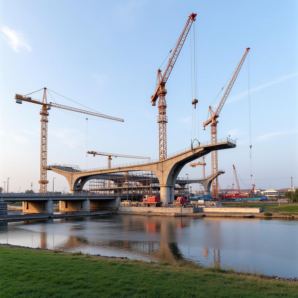 Baustelle der A1 Brücke Leverkusen