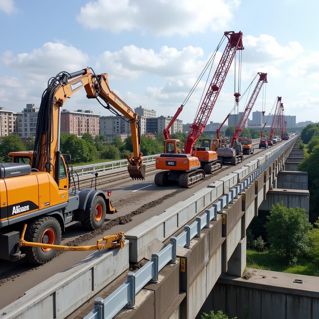 Bauarbeiten an der A1 Leverkusener Brücke