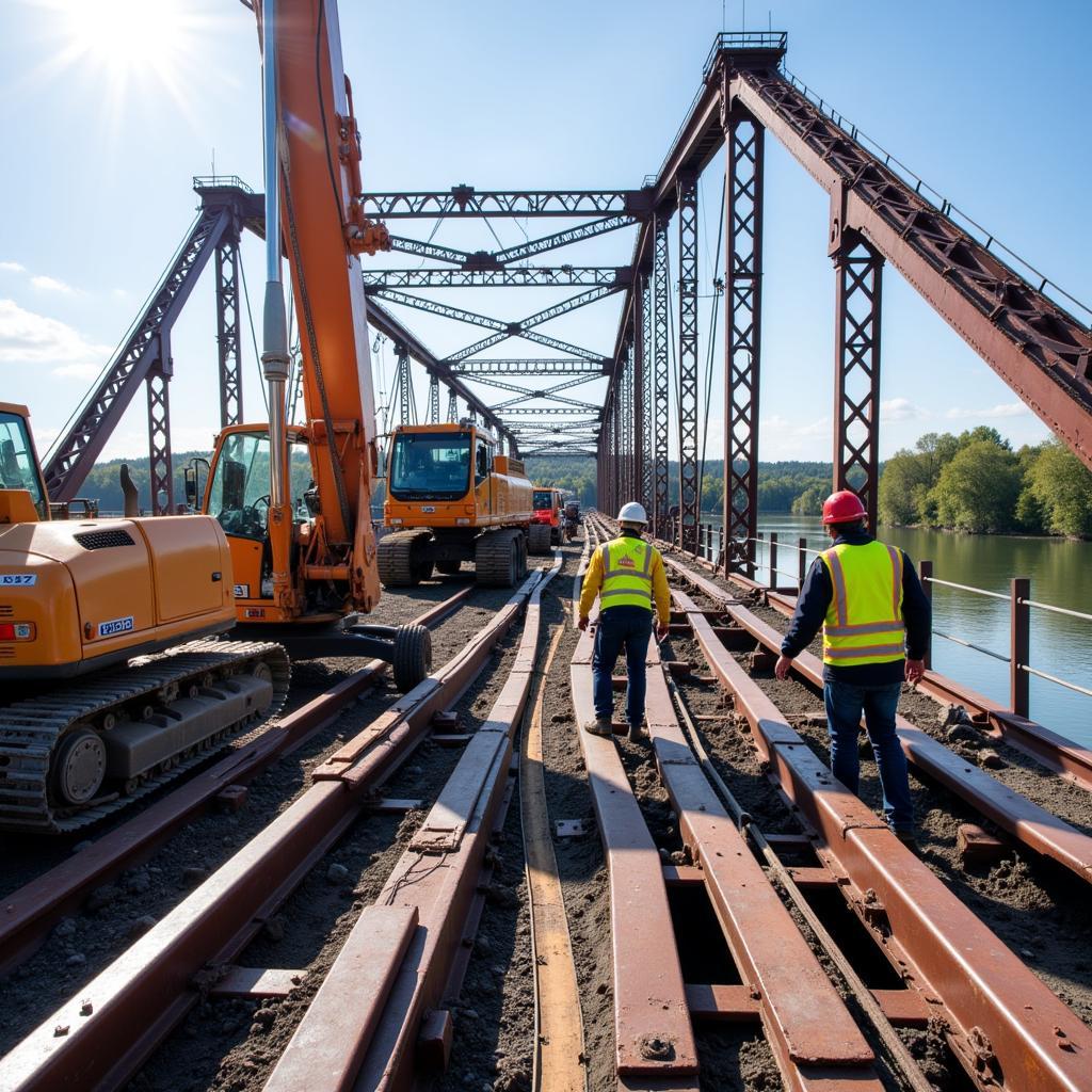 Bauarbeiten an der A1 Leverkusener Brücke