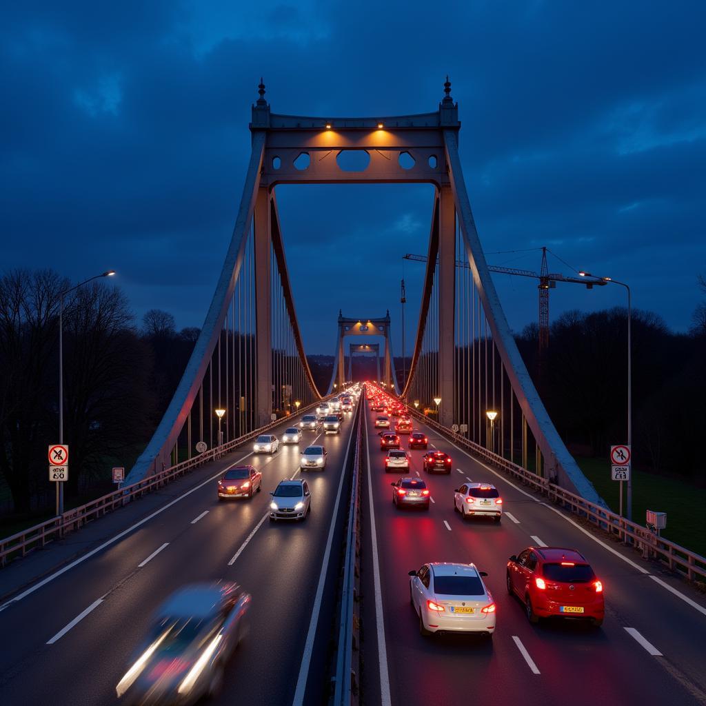 Verkehr auf der A1 Leverkusener Brücke