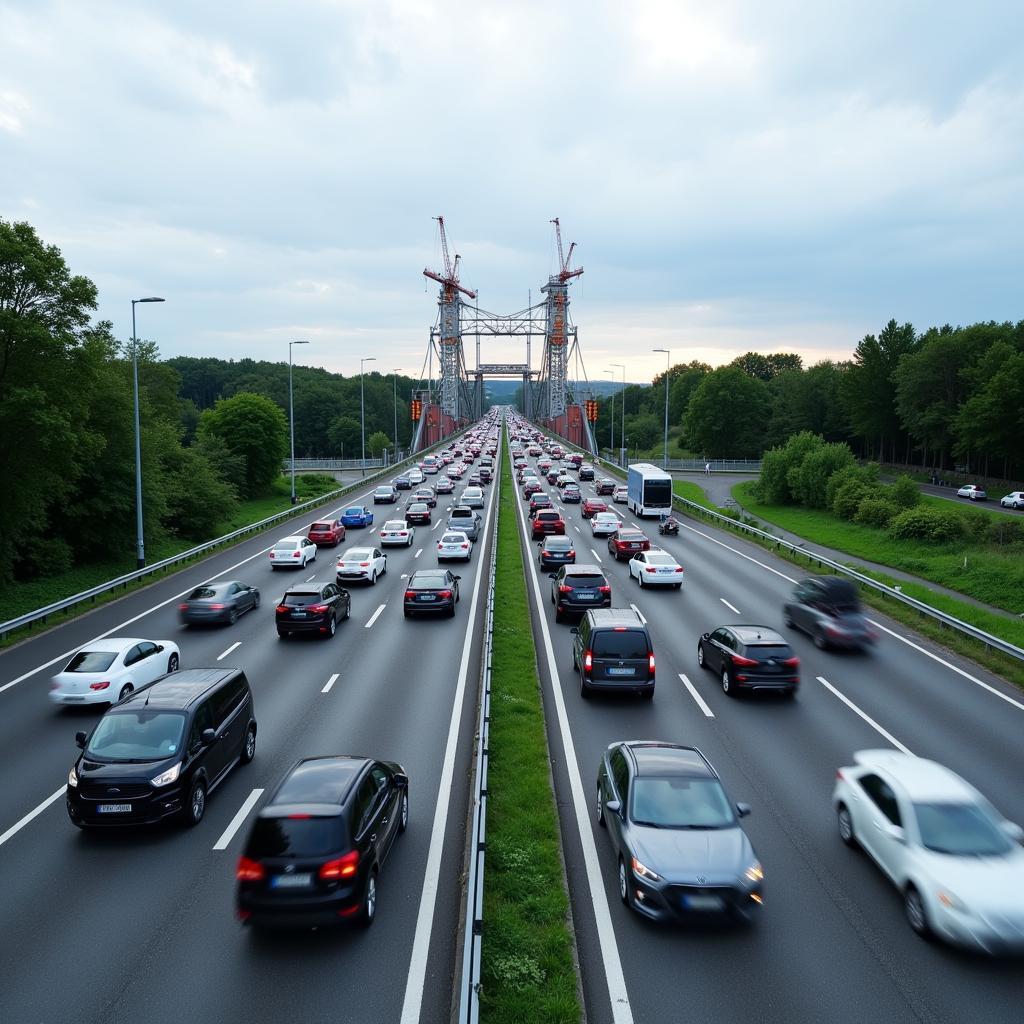 A1 Leverkusener Brücke Umleitung: Verkehrsstau auf der Autobahn