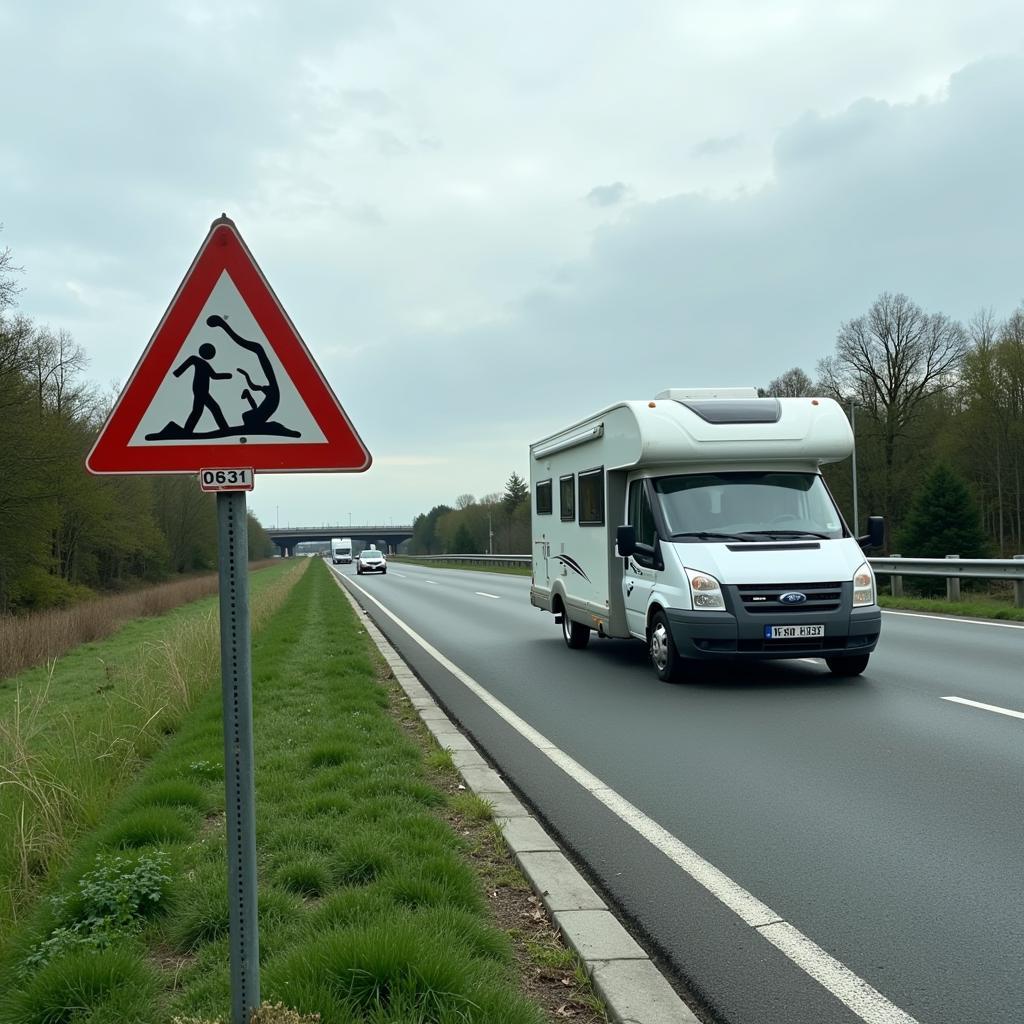 Windwarnung auf der A1 Leverkusener Brücke