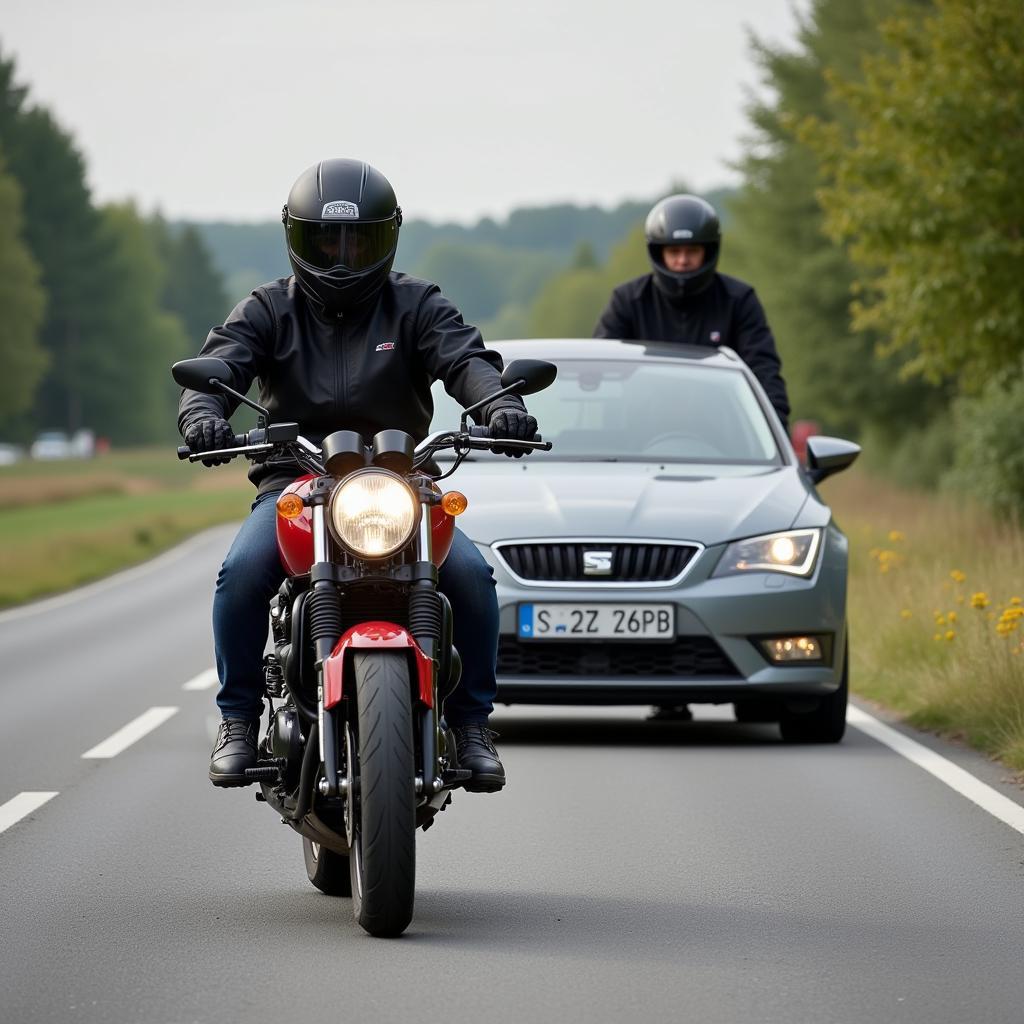 Fahrstunde auf einem Motorrad in Leverkusen