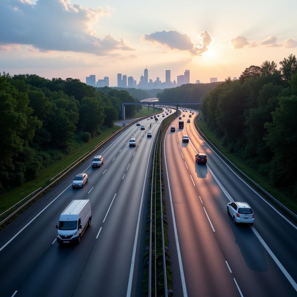 A3 Autobahn bei Leverkusen Oberhausen Düsseldorf