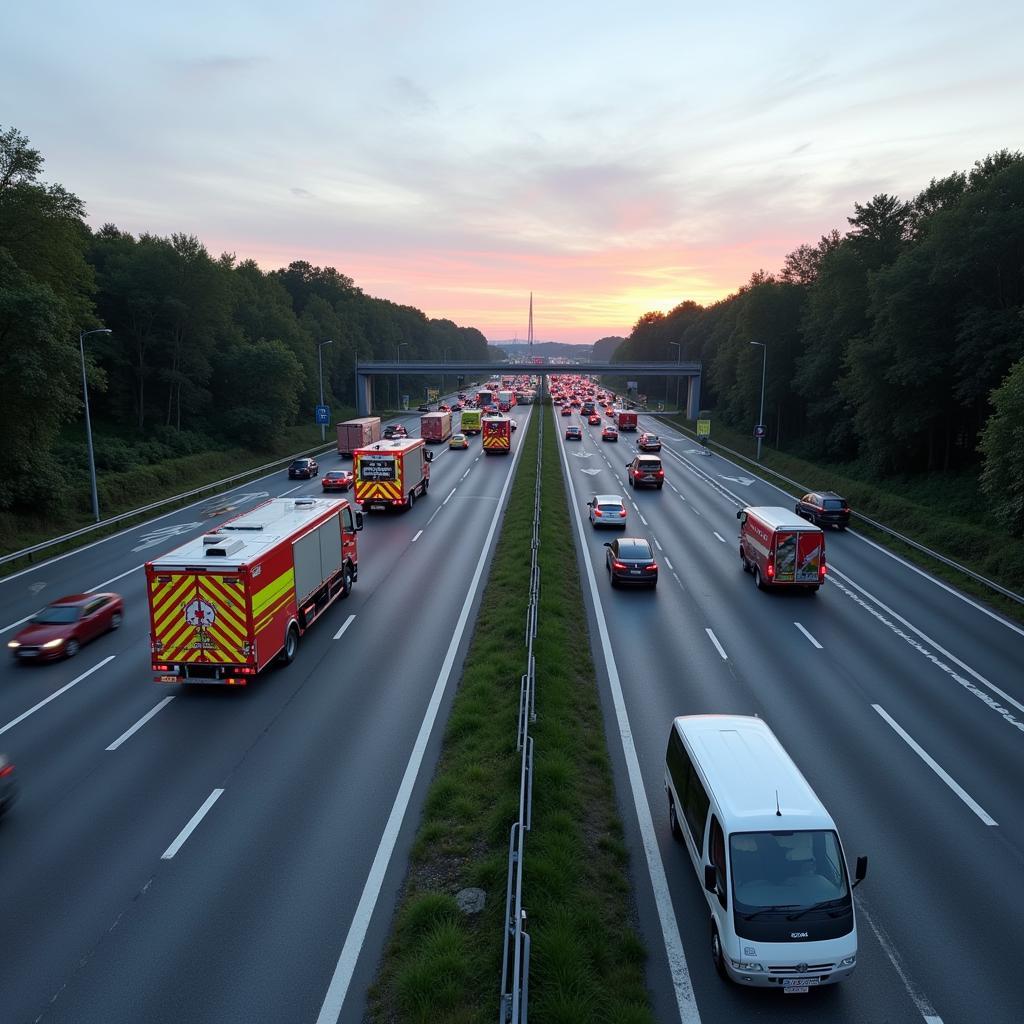 Unfallstelle A3 Leverkusen