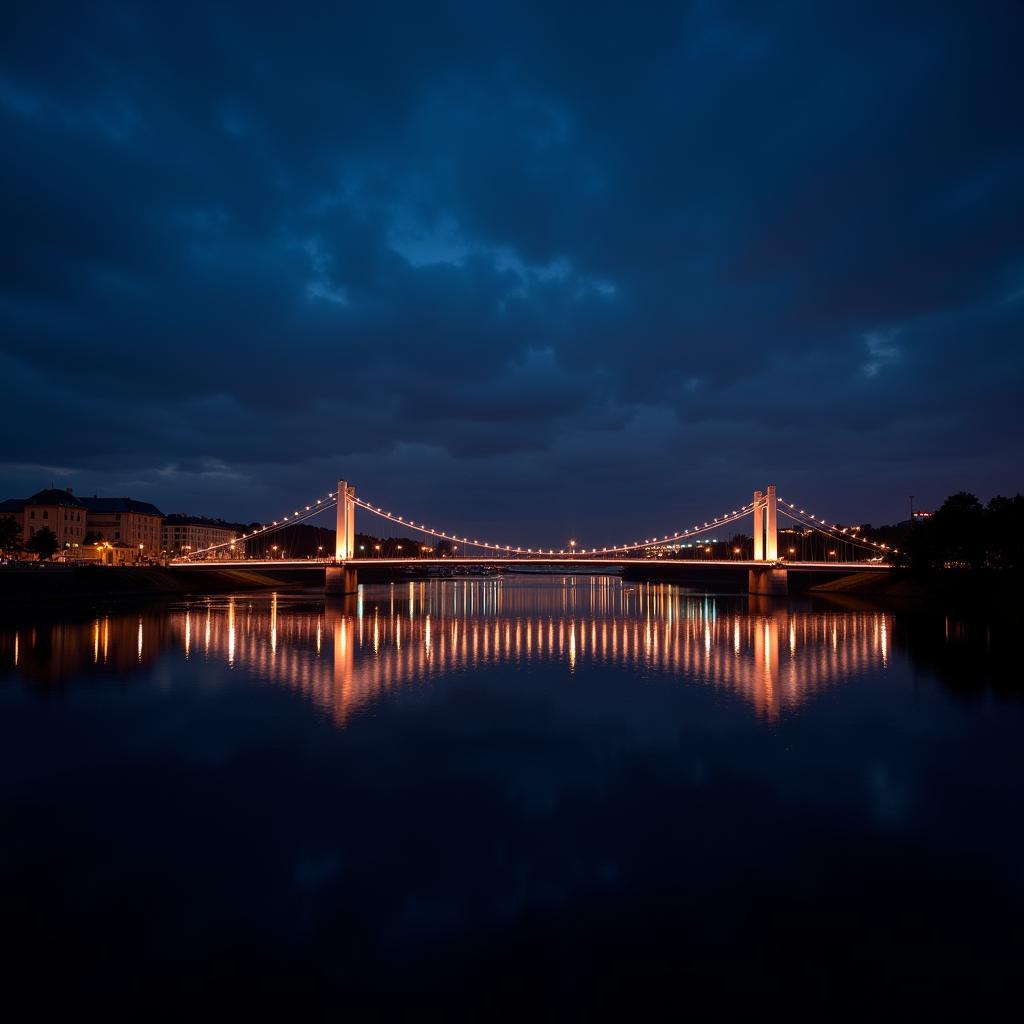 A59 Leverkusen Brücke bei Nacht