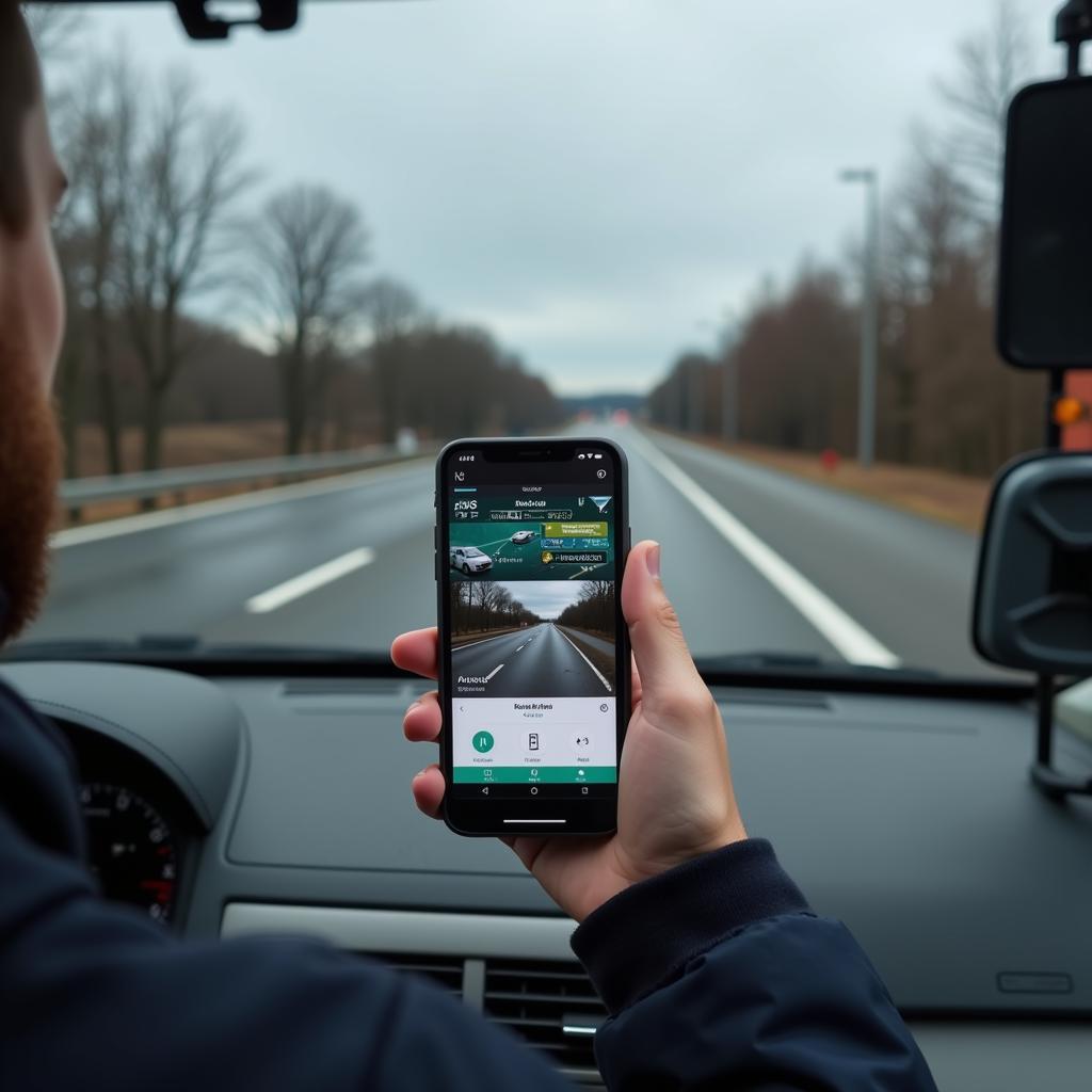 A59 Leverkusen Verkehrslage auf dem Smartphone