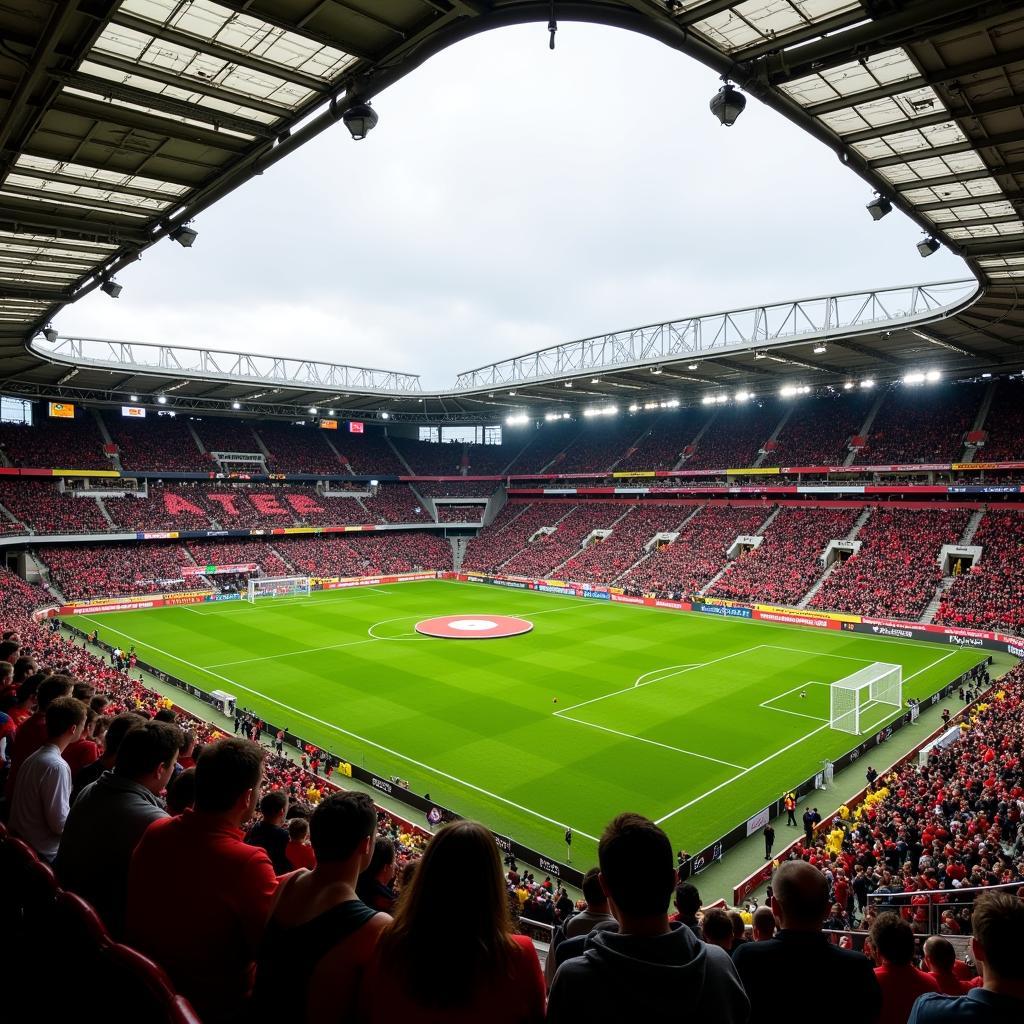 Aachen und Leverkusen Fans im Stadion