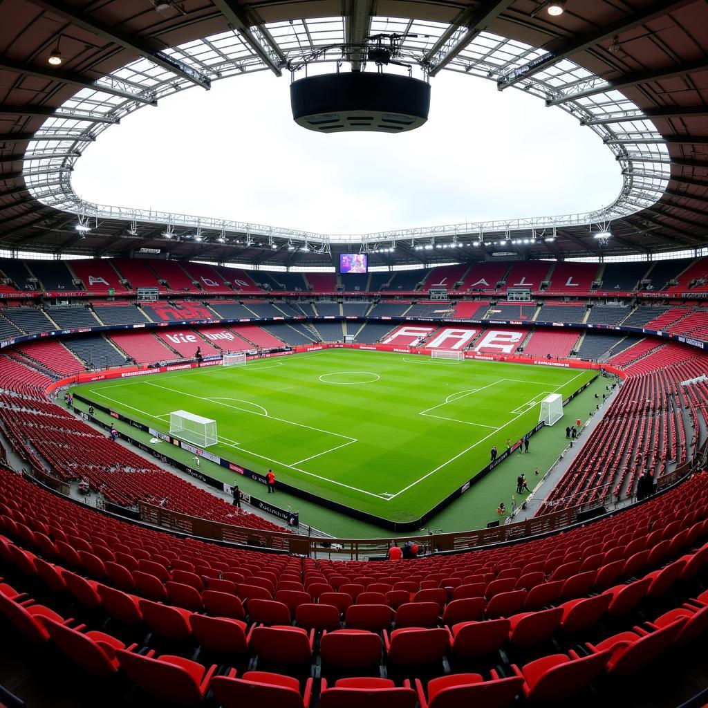 Fans von AC Milan und Leverkusen in der BayArena