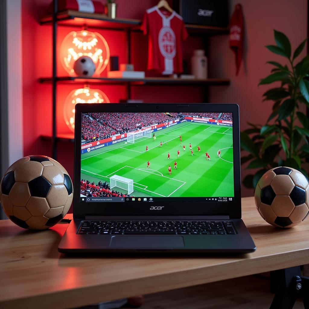 Acer Notebook mit Fußball