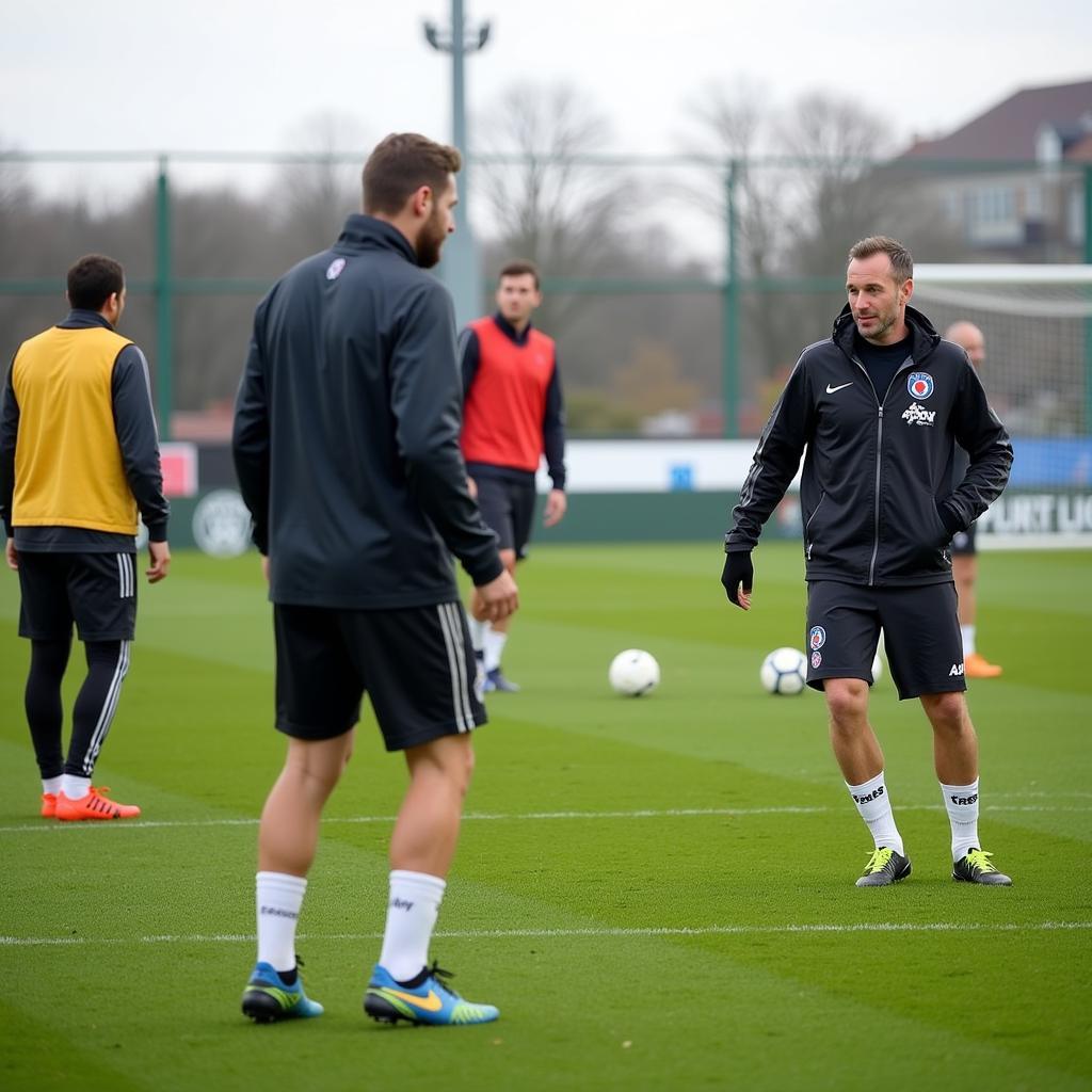 Adi Hütter beim Training mit Leverkusen