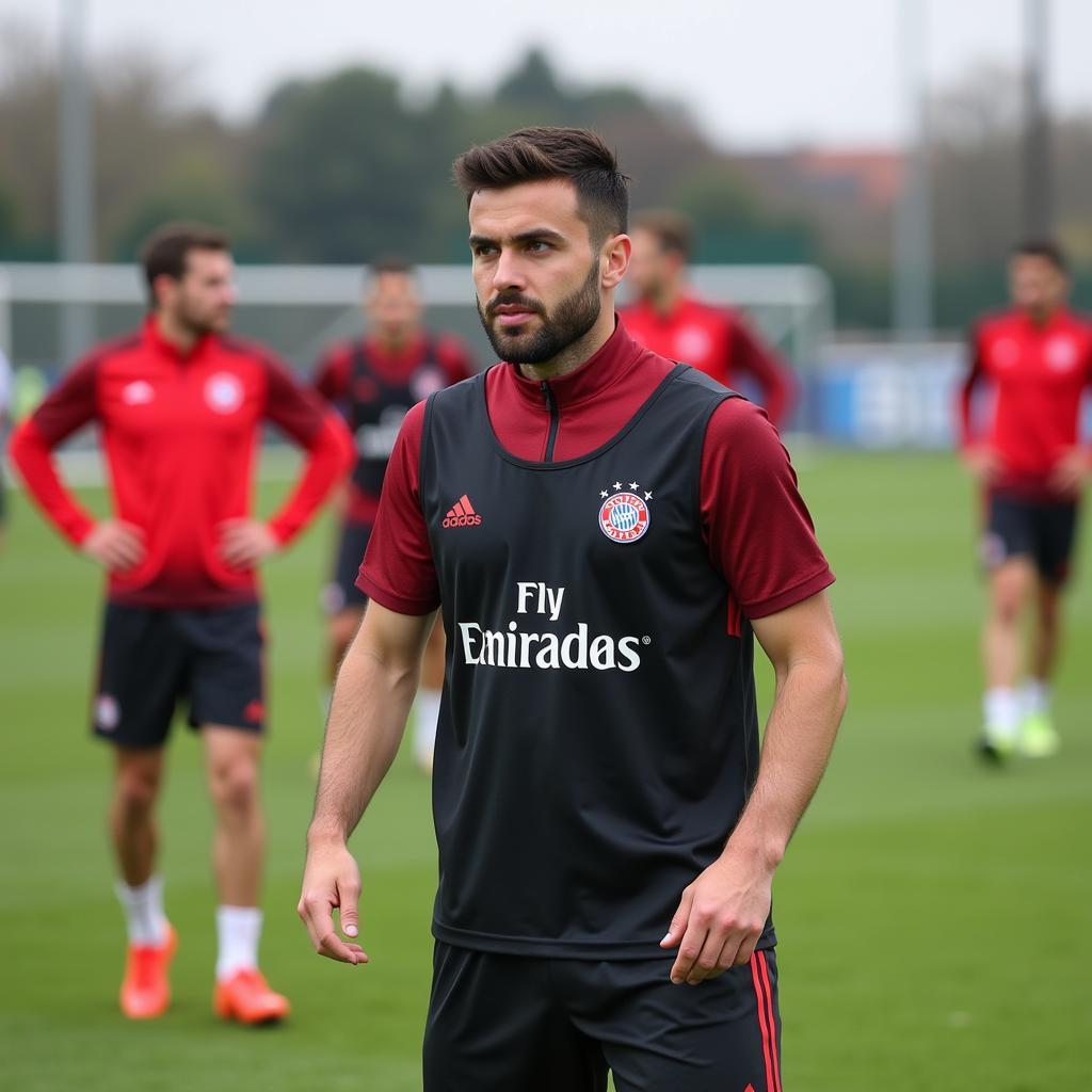 Ahmet Beşik beim Training mit Bayer Leverkusen