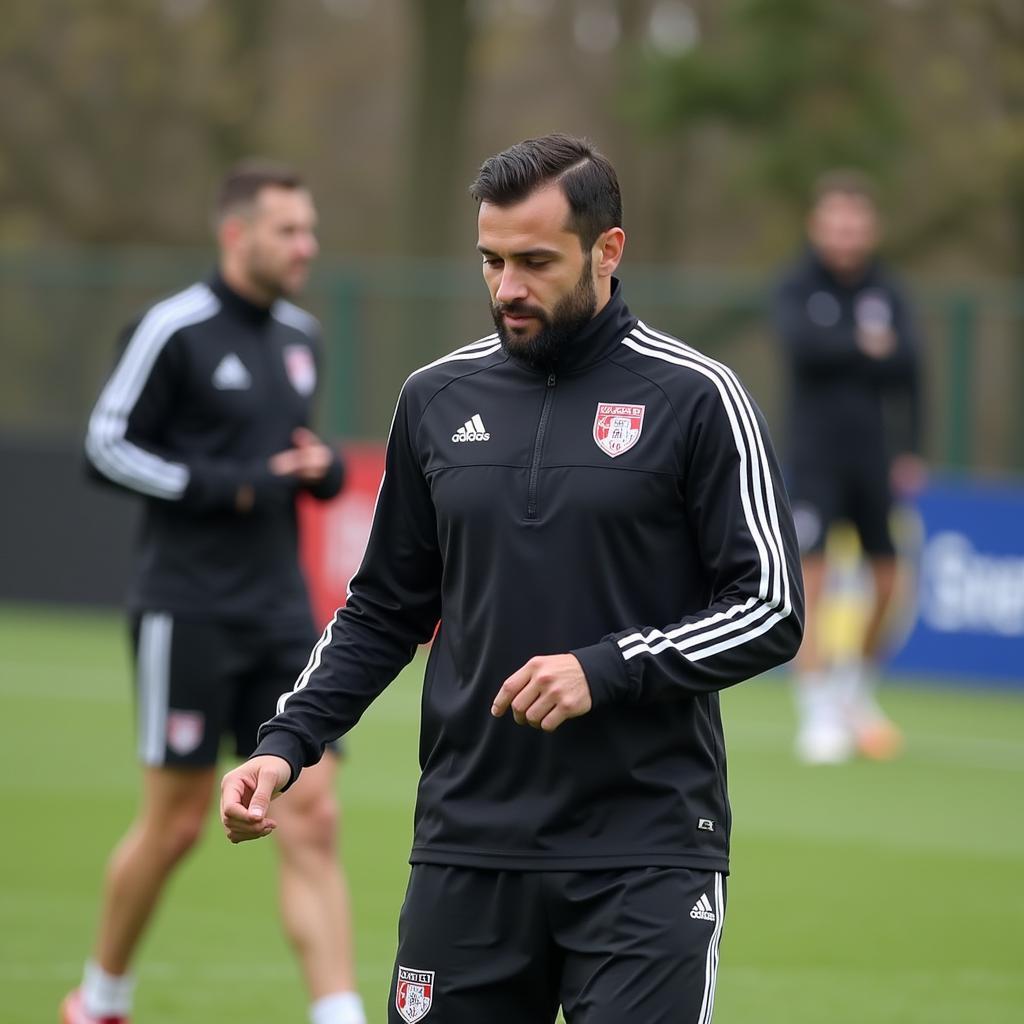 Ahmet Tüfekci im Training mit Bayer Leverkusen