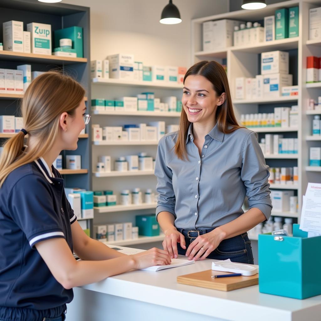 Freundliches Team der Ahorn-Apotheke in Leverkusen berät Kunden