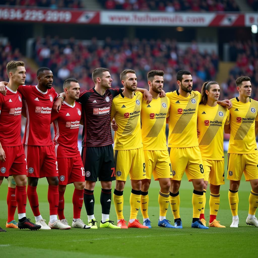 Aktuelles Teamfoto Alemannia Aachen gegen Bayer Leverkusen