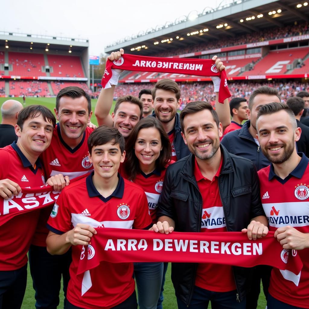 Alain Frei mit Bayer Leverkusen Fans