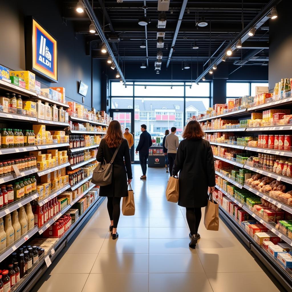 Aldi Leverkusen Kunden im Supermarkt