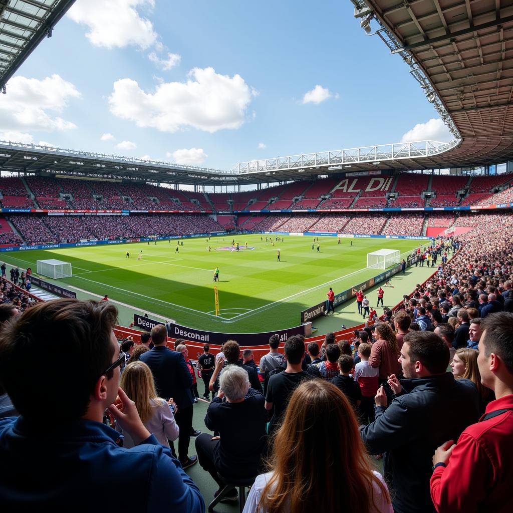 Aldi Fanaktion im Stadion von Bayer Leverkusen