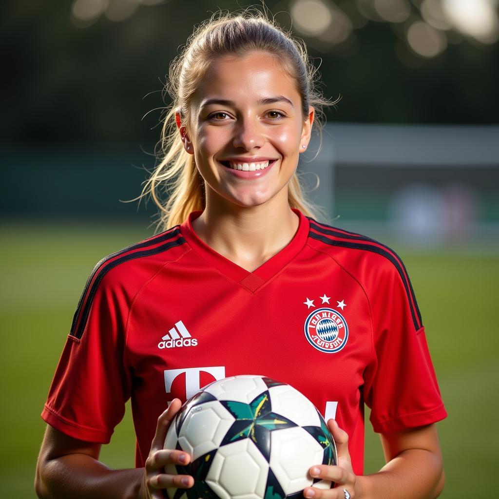 Alexandra Dendahl im Trikot von Bayer Leverkusen