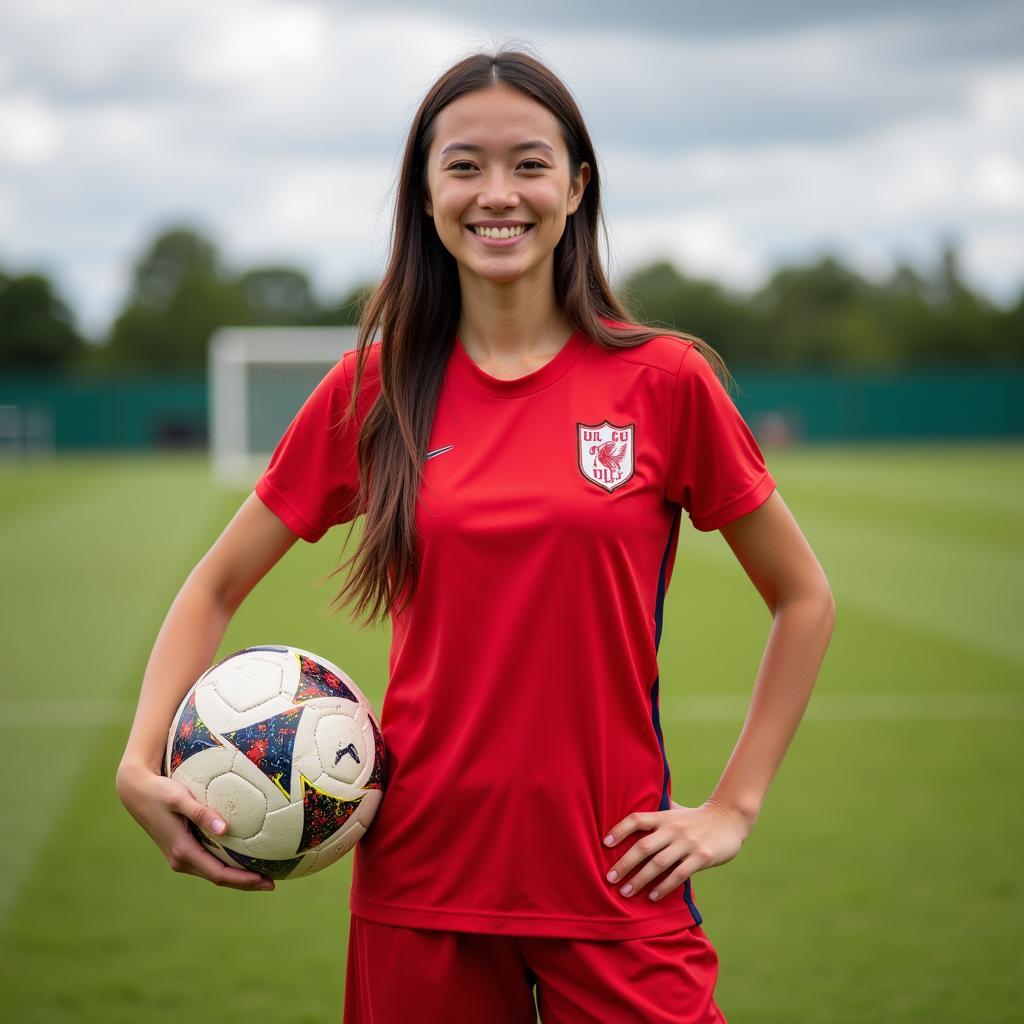 Alexandra Otto Niesen im Leverkusen Trikot