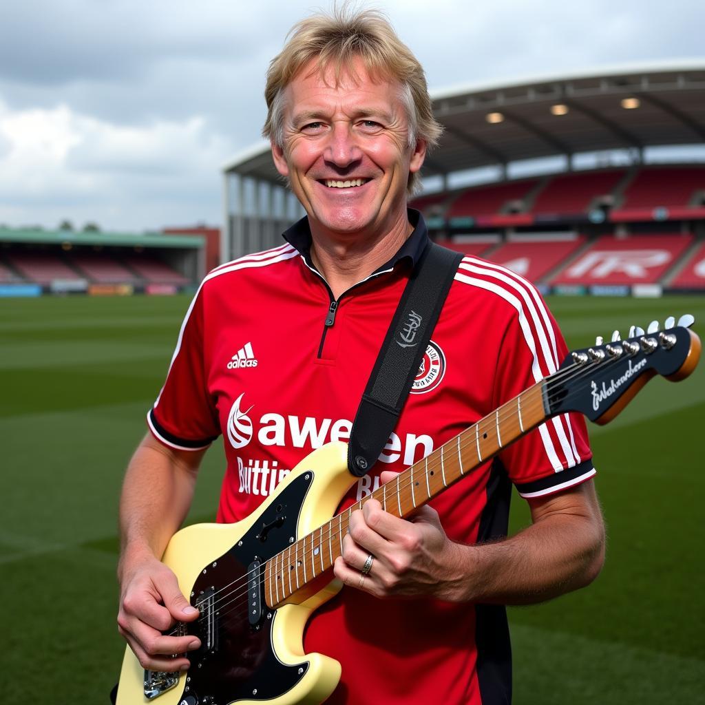 Allan Holdsworth im Trikot von Bayer Leverkusen