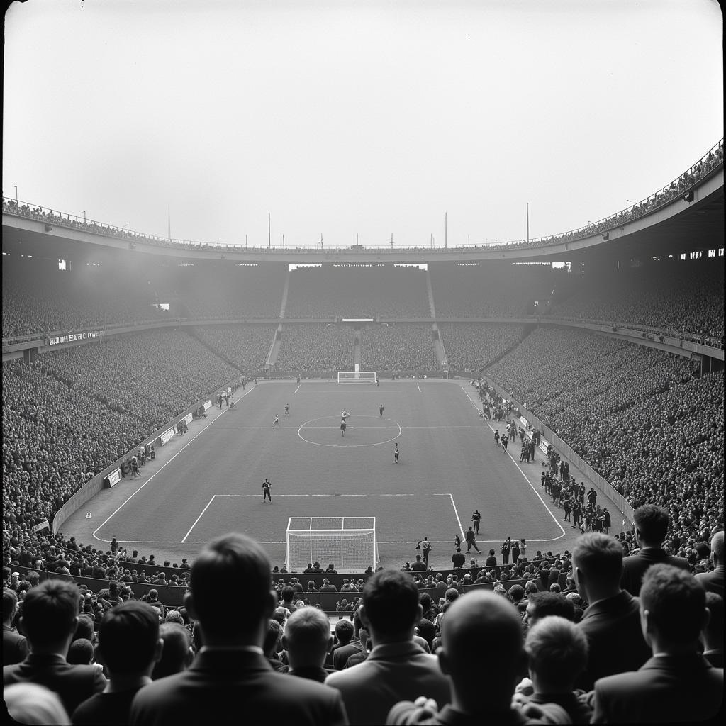 Historisches Foto des Alte Ruhlach Stadions in Leverkusen