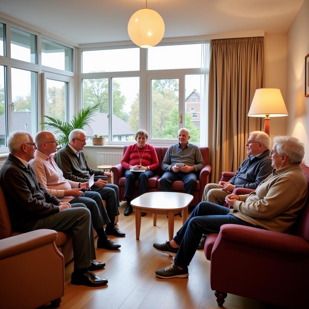  Bewohner des Altenheims Talstraße beim gemeinsamen Singen