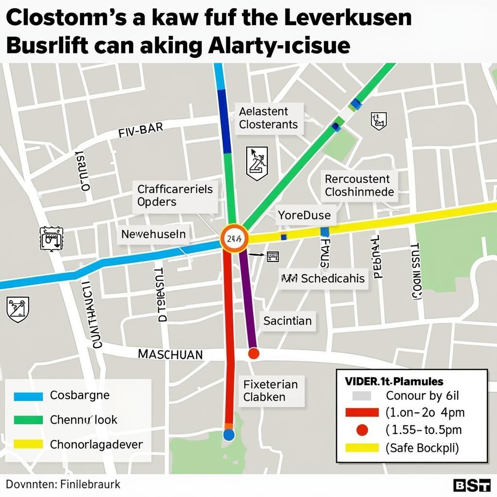 Karte mit alternativen Routen bei Autobahn Leverkusen Sperrung