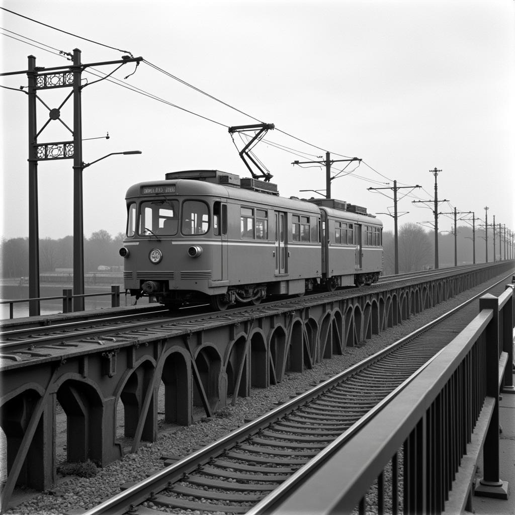 Die Alweg Bahn Leverkusen auf den Hochgleisen