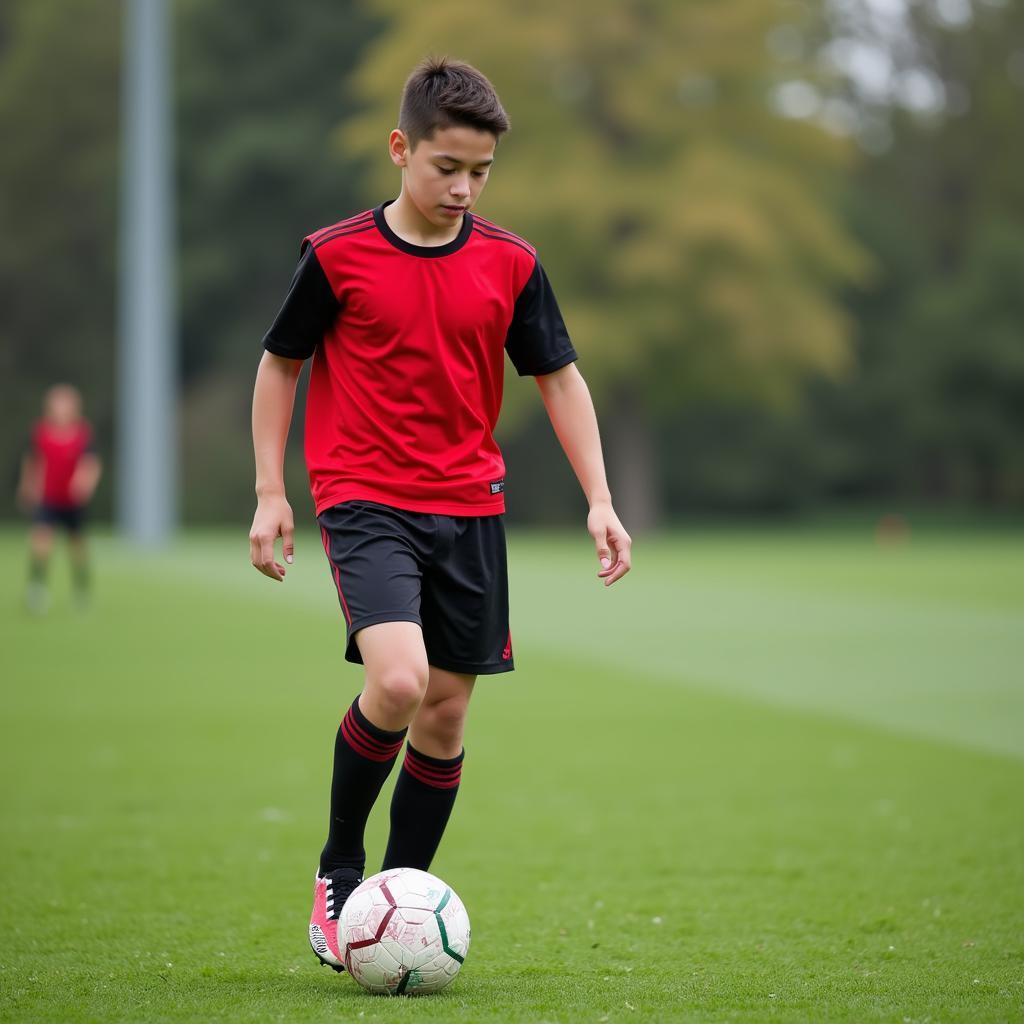 Ambrosius Schmidt beim Training mit Bayer Leverkusen