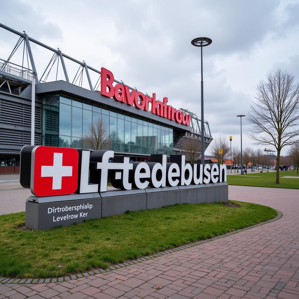 Das Amtsblatt Leverkusen vor dem Stadion