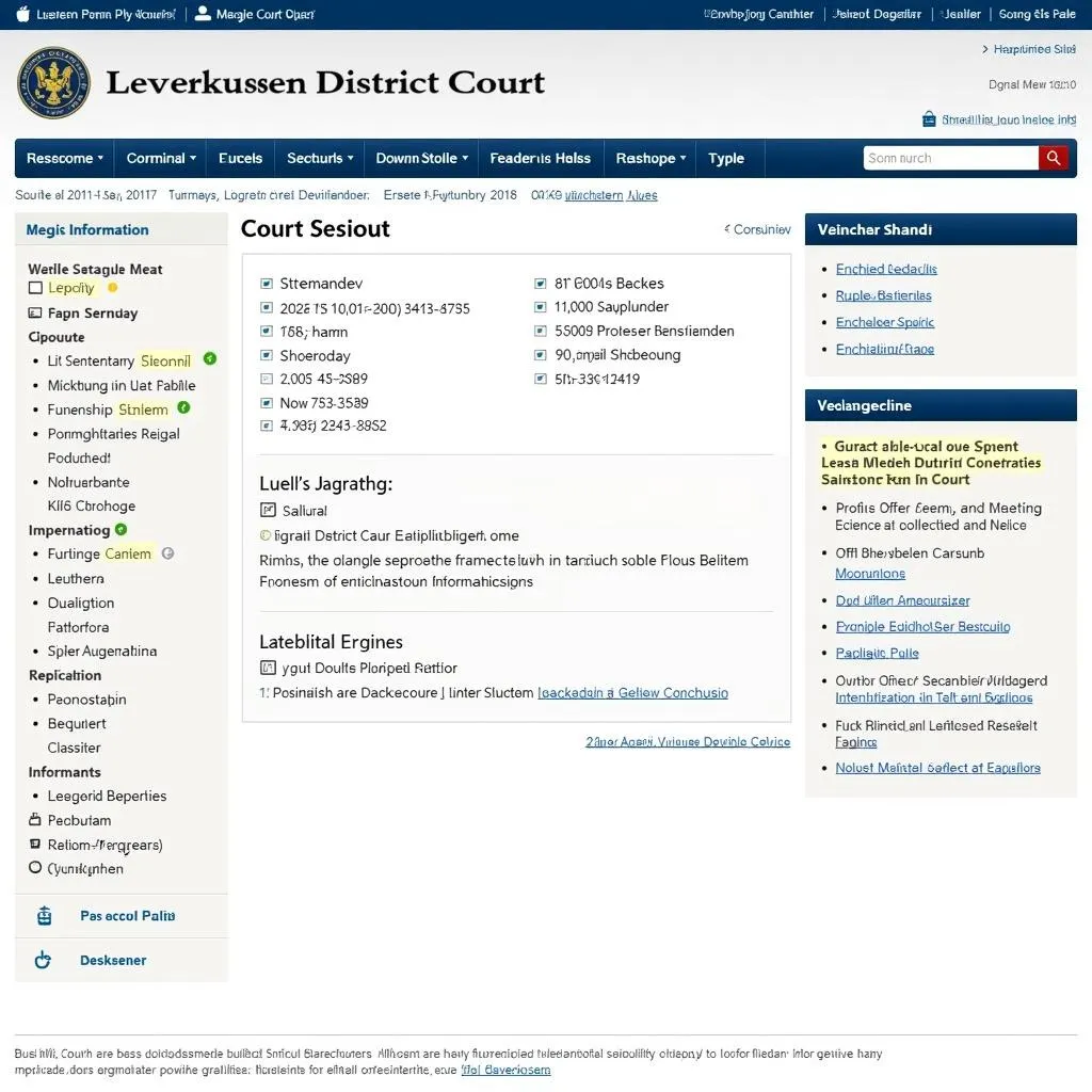 Screenshot der Website des Amtsgerichts Leverkusen