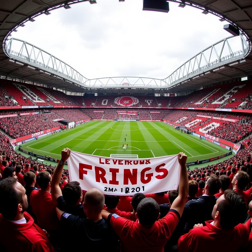 Andreas Frings wird von den Leverkusen-Fans im Stadion gefeiert