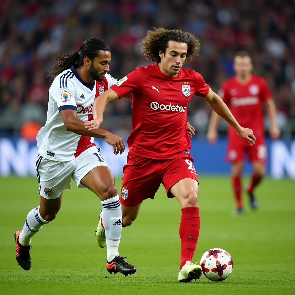 Andreas Frings im Mittelfeld-Duell für Bayer Leverkusen