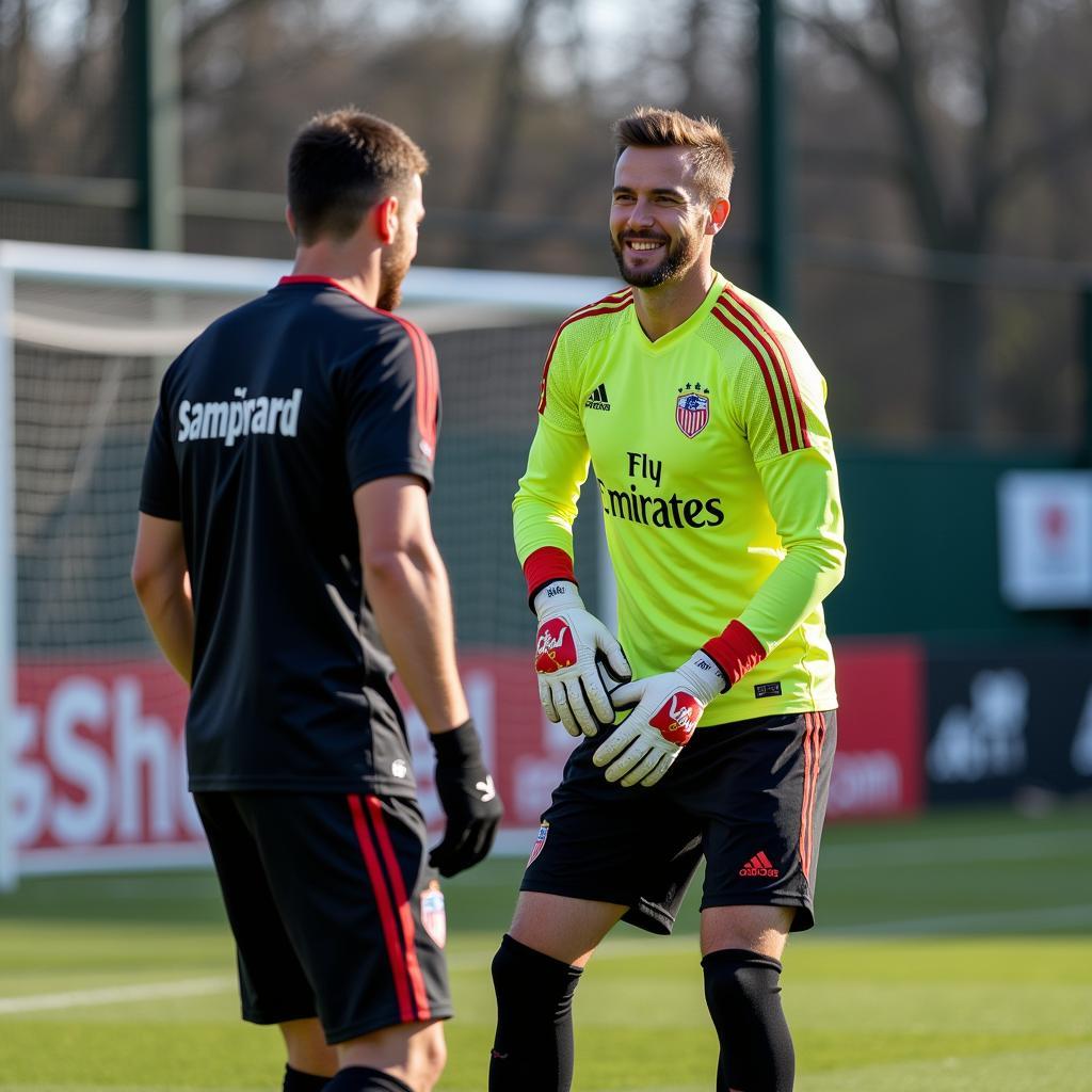 Andreas Wolff trainiert intensiv mit dem Torwarttrainer von Bayer Leverkusen