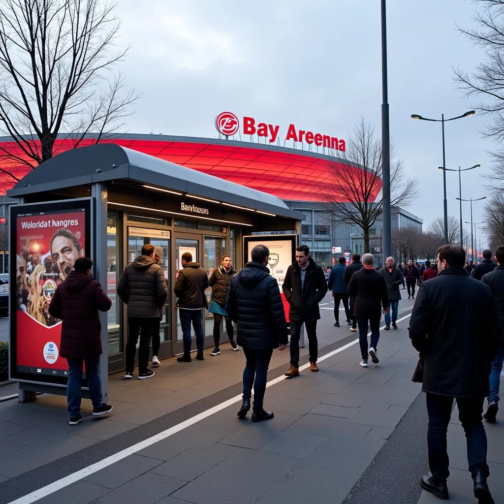 Anreise zur BayArena mit dem Bus