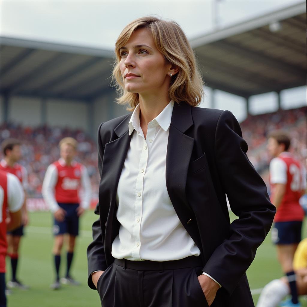 Angelika Seidel during her time as manager of Bayer Leverkusen women's team