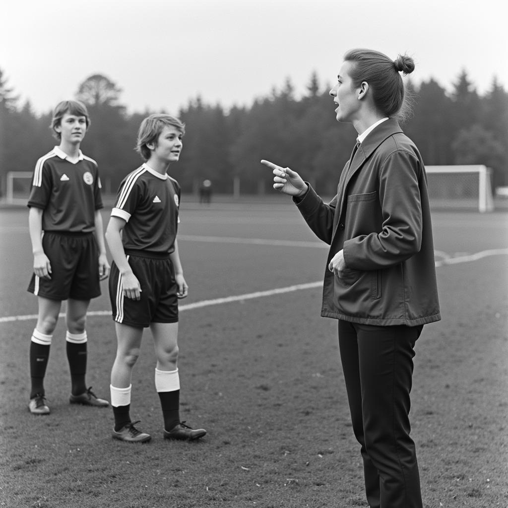 Angelika Seidel mit der Jugendmannschaft von Bayer Leverkusen