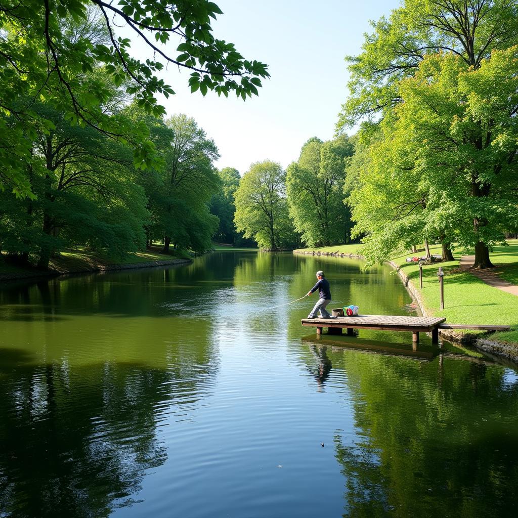 Idyllischer Angelteich in Leverkusen