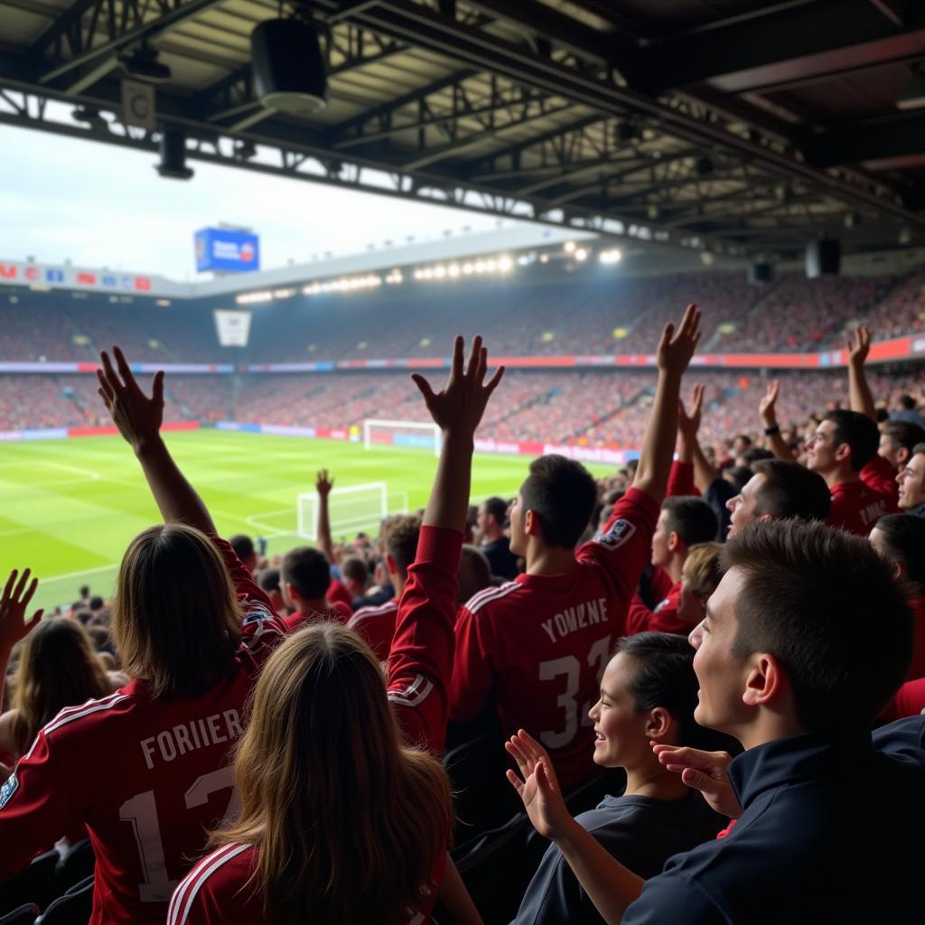 Ausgelassene Stimmung im Anis-Bereich der BayArena