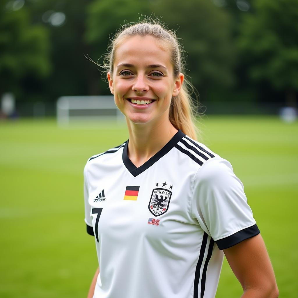 Anja Prause im Trikot der deutschen Frauen-Nationalmannschaft