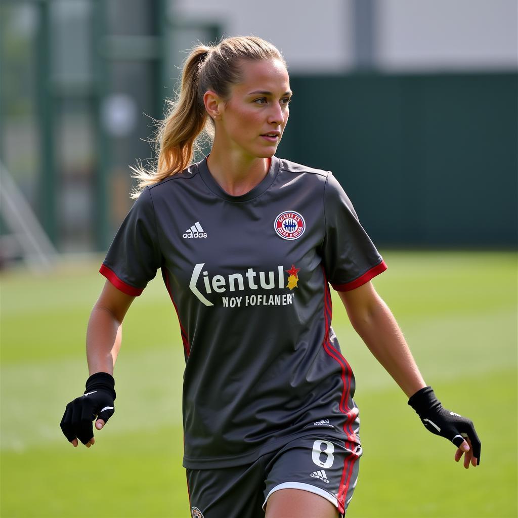 Anja Tegler beim Training in Leverkusen