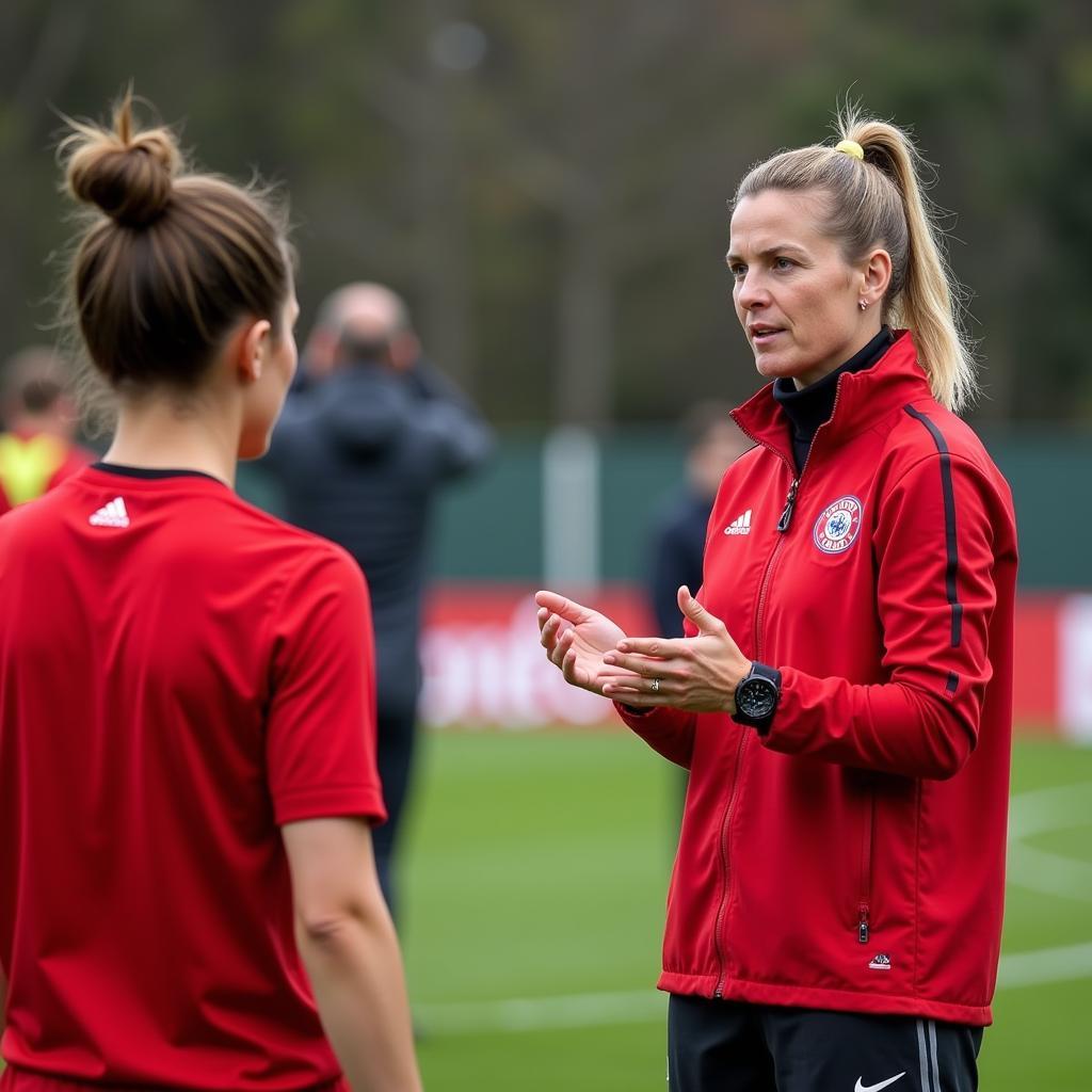 Anja Wagner als Trainerin bei Bayer 04 Leverkusen