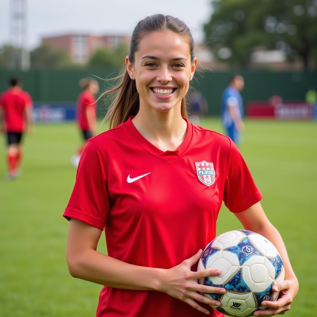 Anne Traub im Trikot von Bayer Leverkusen