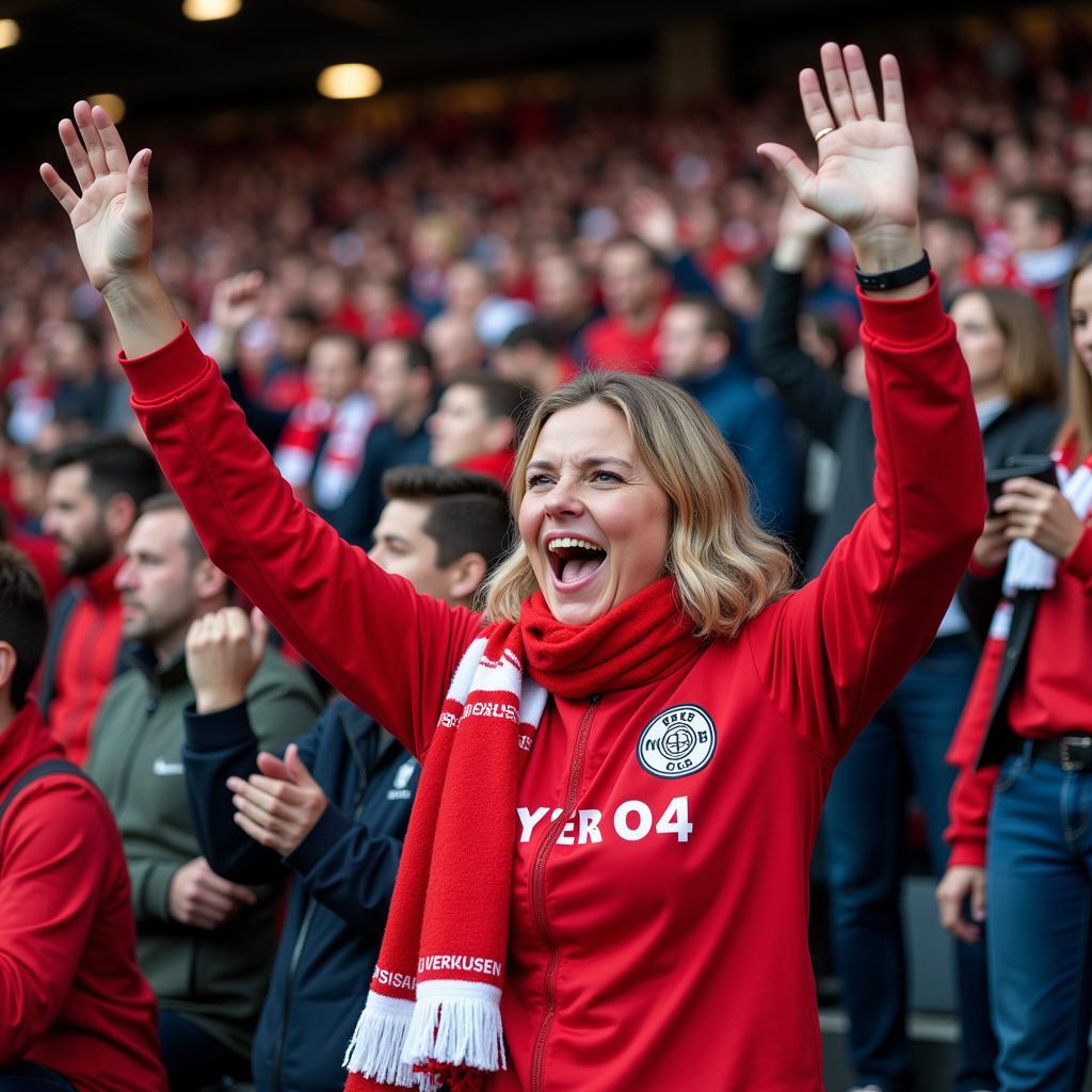 Anne Wolf als Fan von Bayer 04 Leverkusen