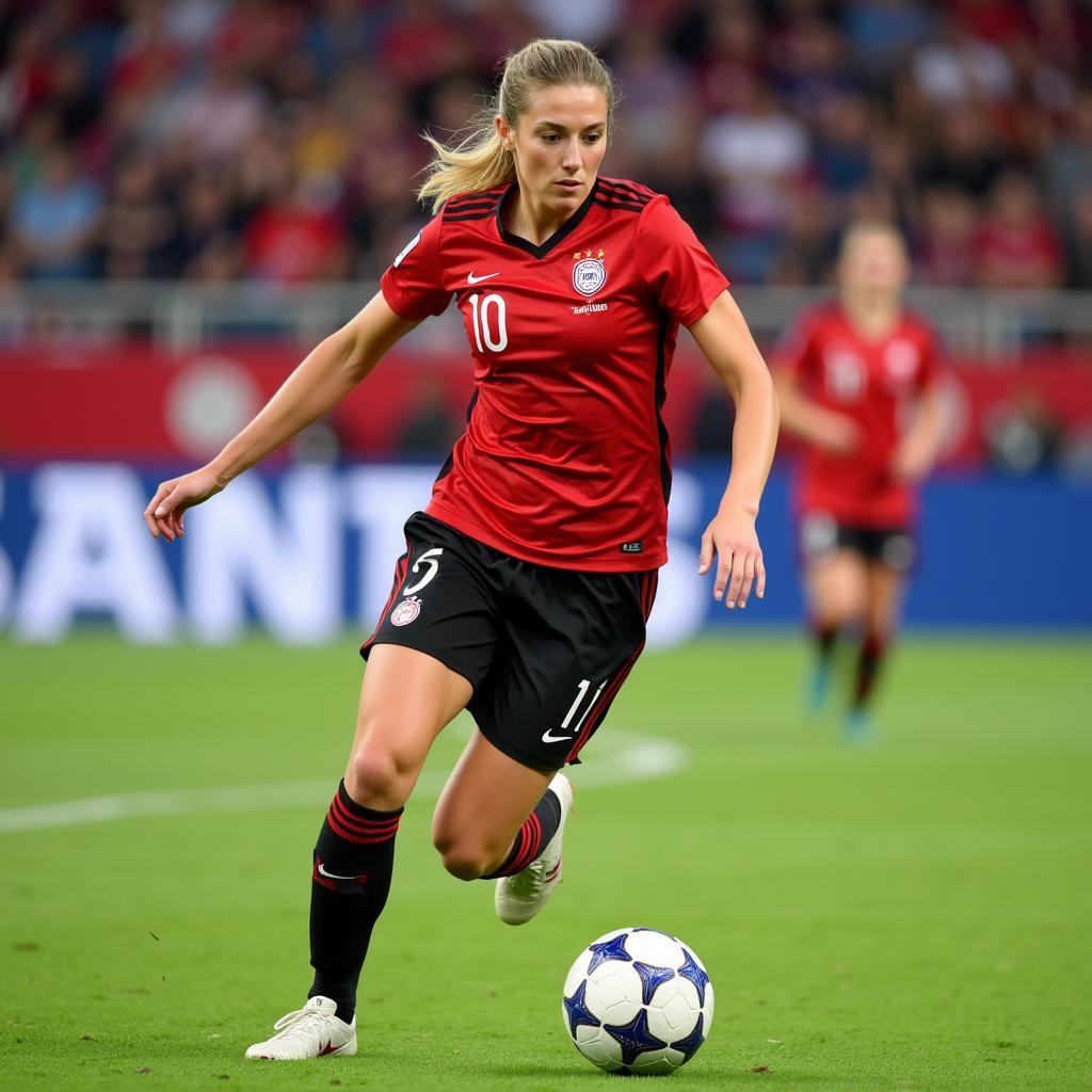 Annedore Köster in Aktion für Bayer Leverkusen