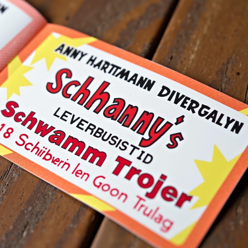 Ein Ticket für Anny Hartmanns "Schwamm drüber" in Leverkusen mit dem Datum 16. Januar.